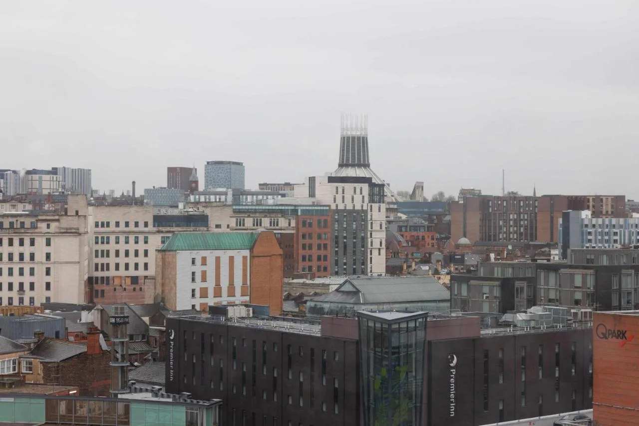 a view of a city skyline with buildings at Cove Paradise Street in Liverpool